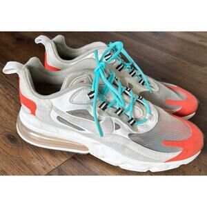 Nike Air 270 React AO4971-200 Orange Teal Chalk Platinum Running Shoes Women's 9